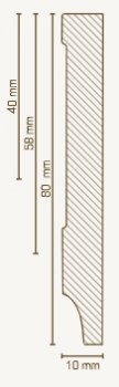 MDF Fußleiste weiß 58 mm